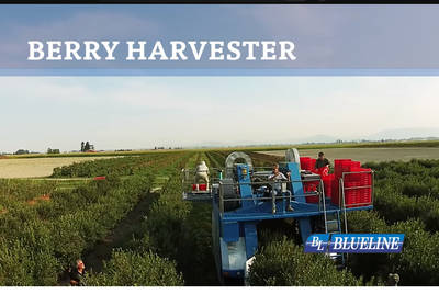 Blueline BH100 berry harvester Video